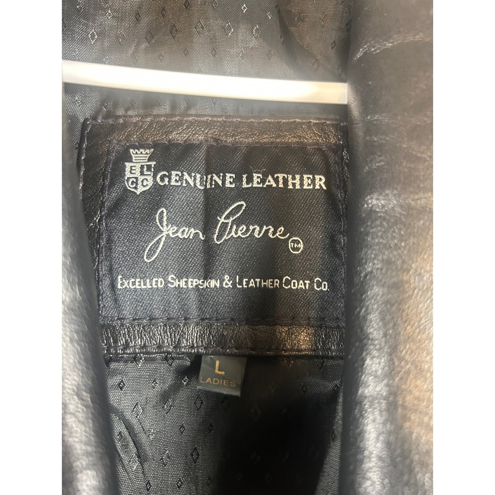 Jean Pierre Genuine Leather Black Blazer Style Jacket Ladies Large - Picture 2 of 8